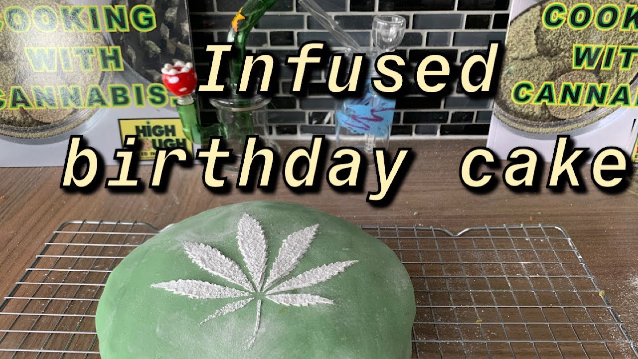 Potent Cannabis Infused Birthday Cake (Made with Kief Butter and Hash Tincture)