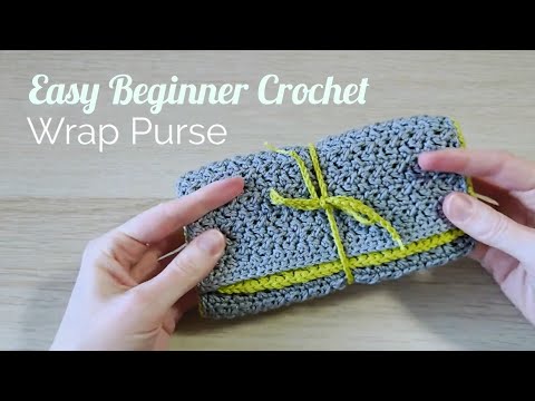 Easy Beginner Crochet Wrap Bag, Hook Case