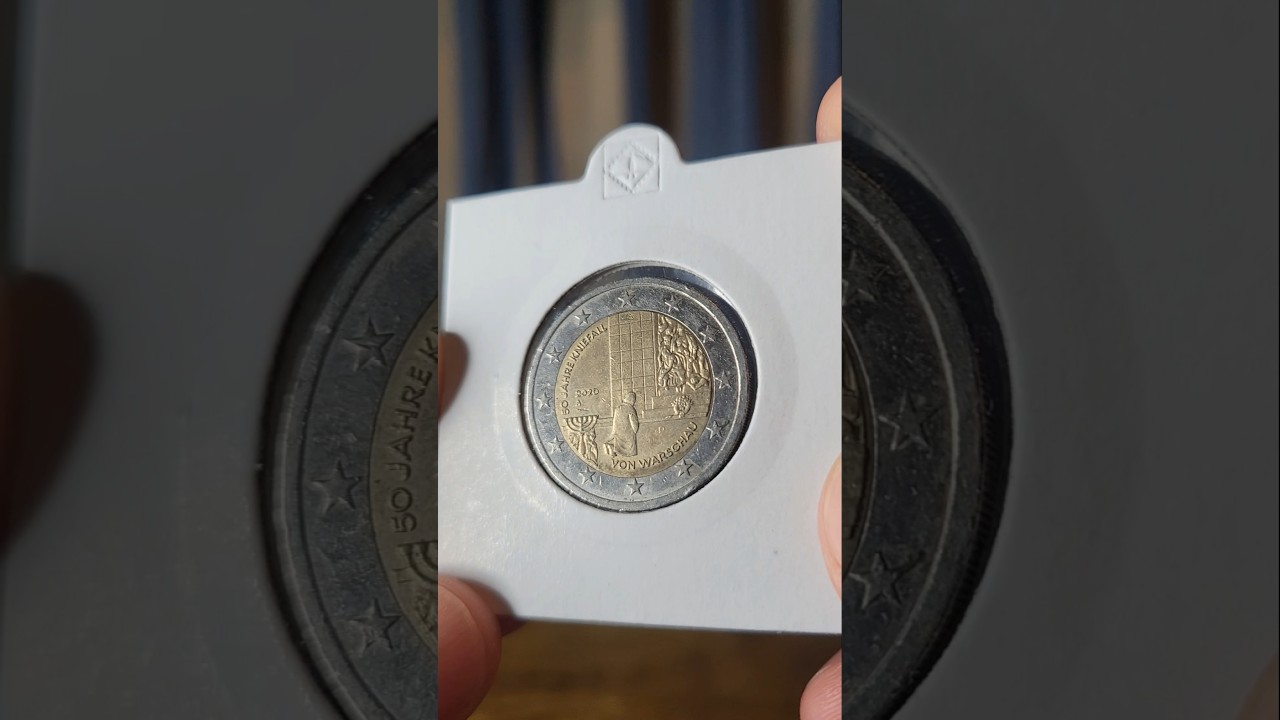 Германия 🇩🇪 2020 Варшава, памятная монета 2 евро с изображением колена преклонения. 