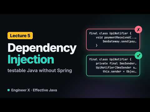 Dependency Injection in Java: Testable Code Without Spring | Effective Java L5