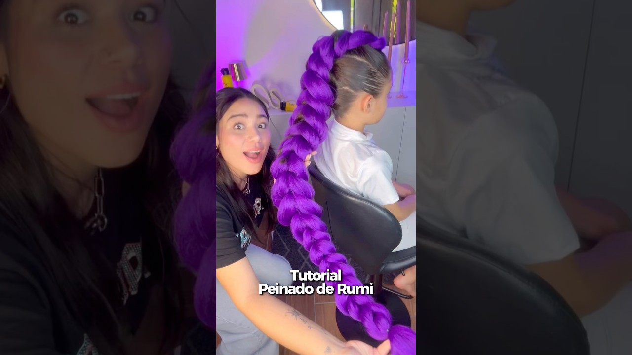 TUTORIAL PARA EL PEINADO DE RUMI ✨💜 #hairstyle #tutorial #kpopdemonhunters #huntrix #Rumi #cosplay