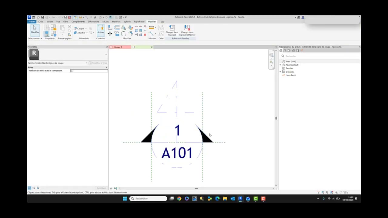 Symbole de ligne de coupe