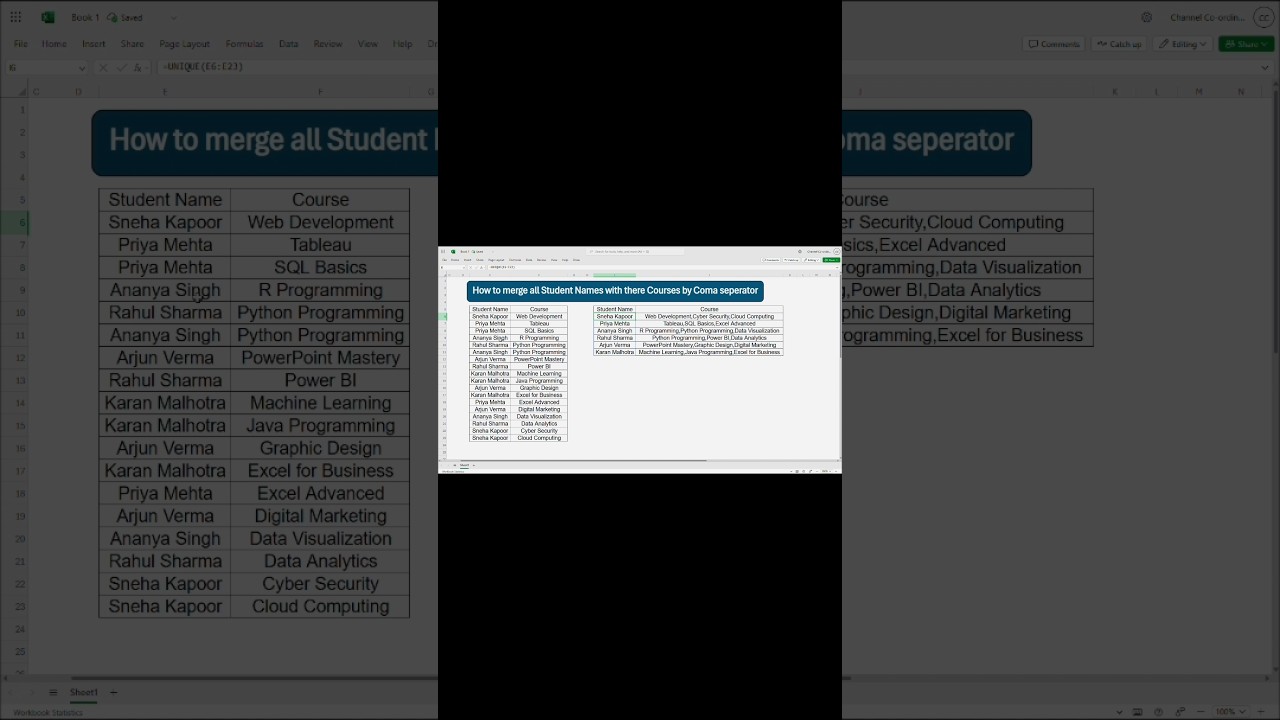 How to Merge Multiple values together in Excel using TEXTJOIN and ...