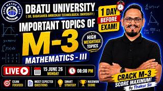 DBATU M3 | IMPORTANT TOPICS | CRASH COURSE | APNA MATHS WALA