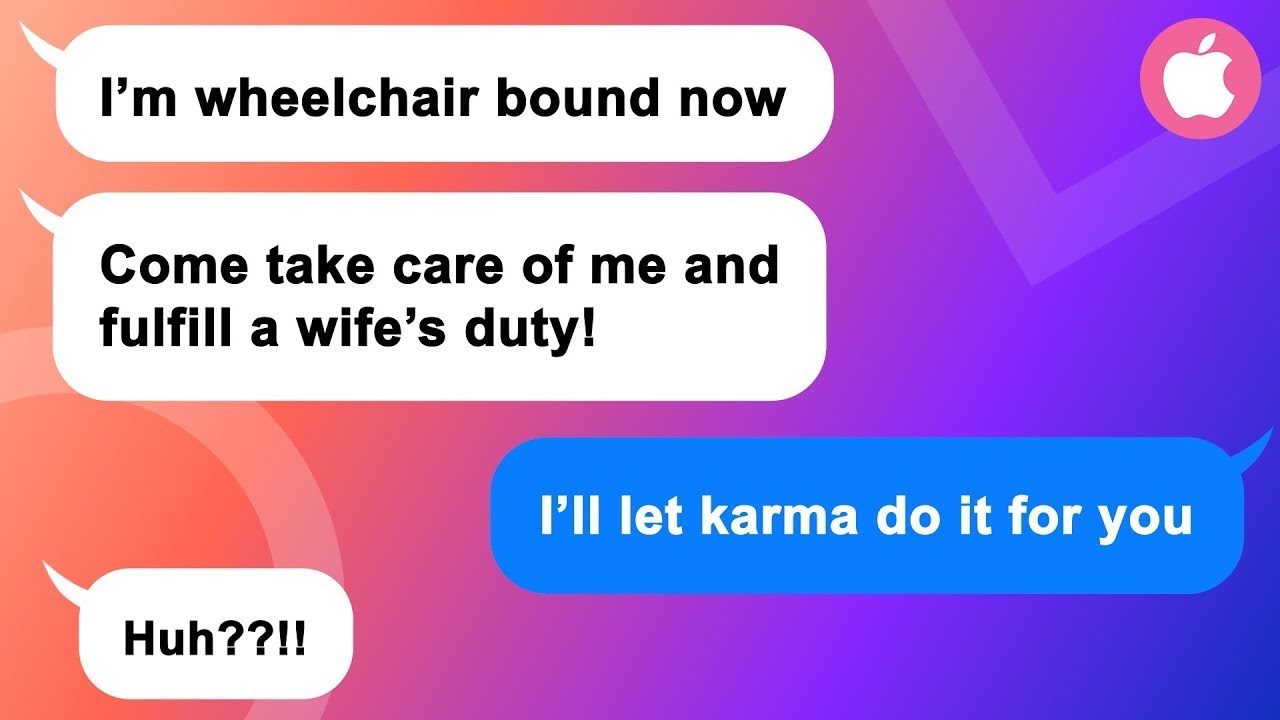 [Apple] Ex-husband demands that I take care of him & his mistress post-accident. No effing way!