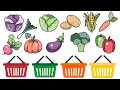 Sorting Vegetables by color in English and Chinese蔬菜按颜色分类 | 中英文