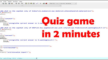 Quiz game using switch case in c programming
