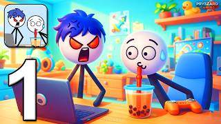 Tap Fighter: Don't Get Caught - Gameplay Walkthrough Part 1 - Stickman Troll Quest (iOS, Android) screenshot 3