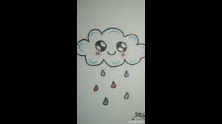تعليم الاطفال كيفية رسم سحابة تمطر