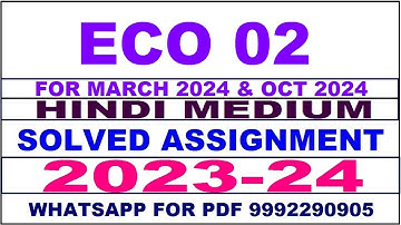 eco 02 solved assignment 2023-24 | eco 2 solved assignment in hindi 2024 | eco 2 2024