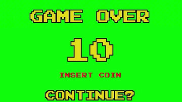 Gaming Green Screen -  Game Over Countdown