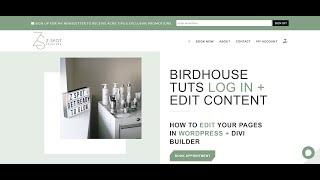 Logging in + Editing Content in WordPress using the Divi Builder.