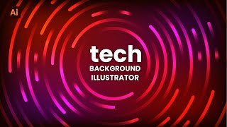 Abstract Technology Circle Background in Adobe Illustrator CC 2021