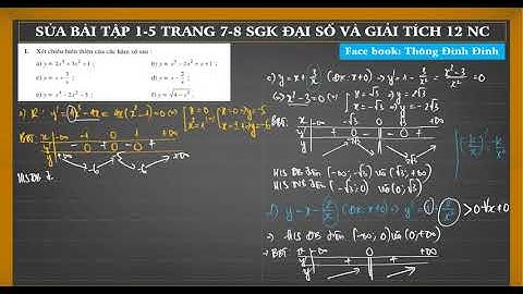Giải bài tập toán 12 nâng cao sgk trang 7 năm 2024
