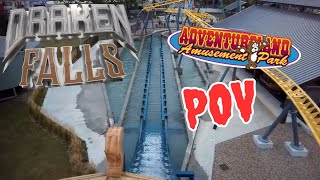 Draken Falls Log Flume On-Ride POV Ride & Review Adventureland Altoona Iowa 2025