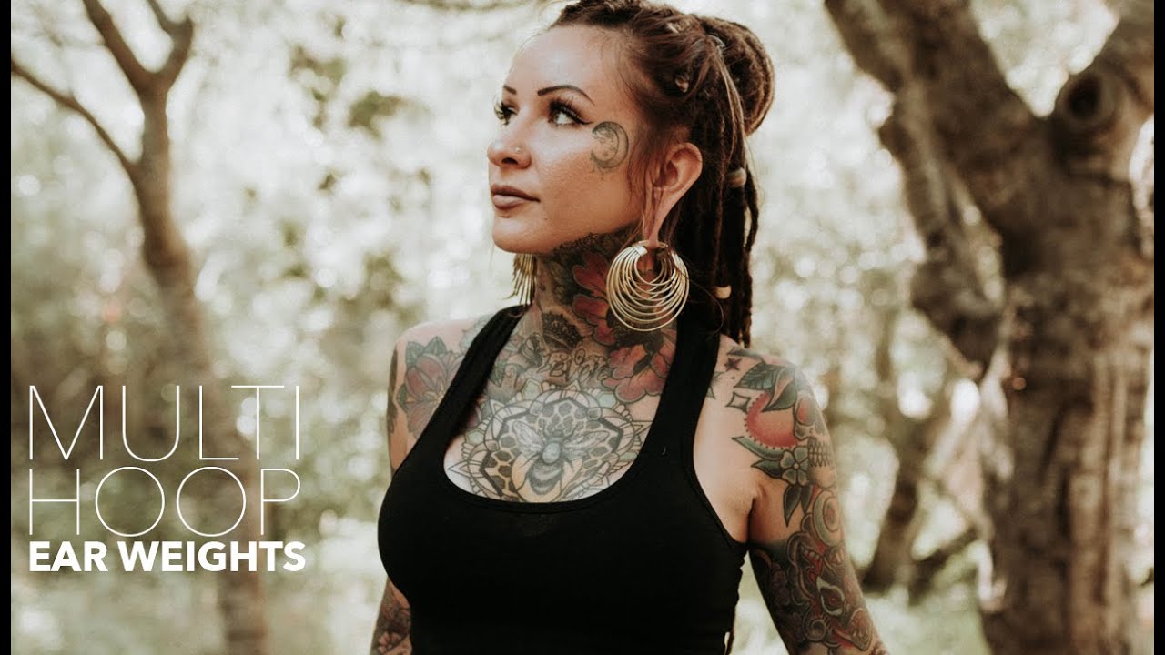 Multi Hoop Golden Brass Ear Weights | UrbanBodyJewelry.com