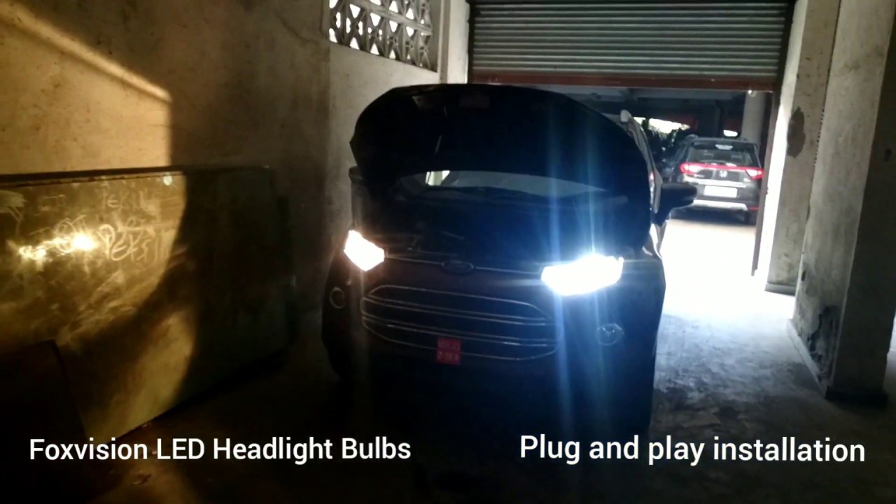 Ford Ecosport LED Headlight Bulbs upgrade and comparison Foxvision