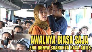 Ikuti Wulan ngamen dibus bawakan lagu runtah didalam bus begini expresinya didalam busnya