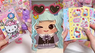 ❤️ASMR Relaxing❤️ Kawaii unboxing | Paper doll hair salon and cute Kitty kawaii stuffs 🎀💕🌈
