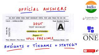 PYQ One- UPSC CSE Prelims 2025 - Official Answers - Srijan India One