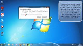 HOW TO DISABLE FILTER KEYS IN WINDOWS 7