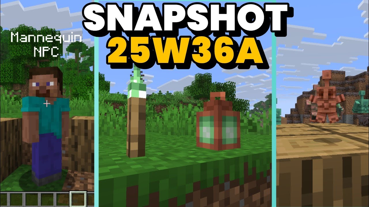 Снимок Minecraft 25w36a! Ретекстур медного факела! Новые изменения статуи голема! Изменения в кон...