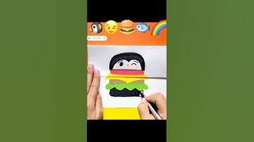 So Satisfying 🐧😉🍔🐟🌈 #shorts #youtubeshorts #drawing #emojichallenge #viral #trending #emojis