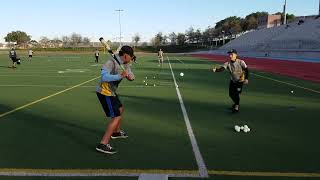 SYHS Alberto Johnson and Samir Garcia doing walking soft toss screenshot 1