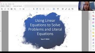 Year 9 Mathematics: Using Linear Equations to Solve Problems