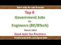 Top 8 Govt Jobs for Engineers - Mar 2024 | BE, BTech | Government Jobs for Freshers