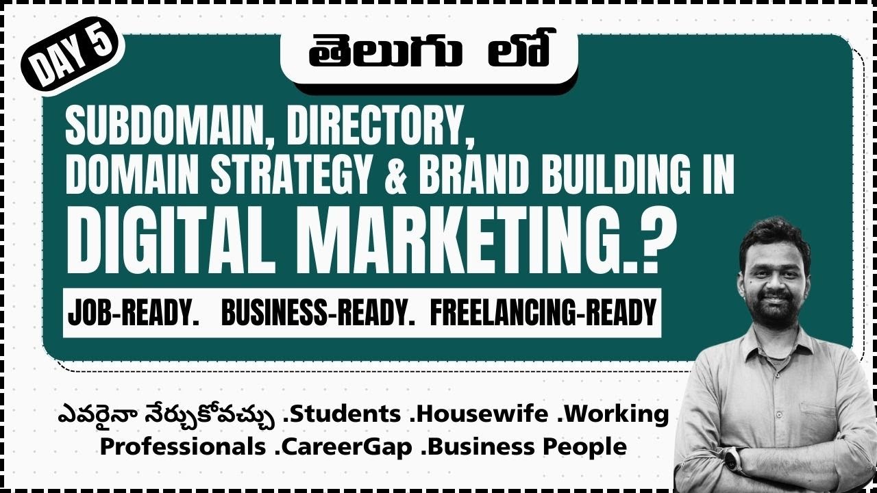 Subdomain, Directory, Domain & Brand Strategy in Digital Marketing | Telugu | Day 5 | AIPMDA