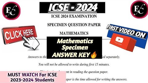 ICSE 10 2024 Mathematics  Specimen Paper Solution ( MCQ