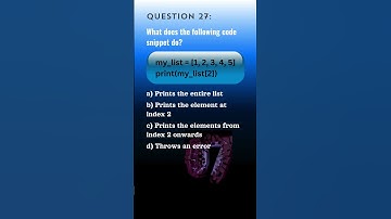 Python Qn. 27 | Python Questions and Answers | Tech NS Arena #programmingquiz