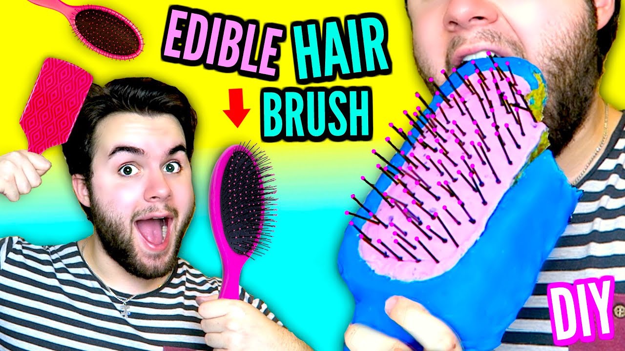krøllet Sikker Fødested DIY Edible Hairbrush! | EAT Your Brush! | Brush Your Hair With Food! -  YouTube