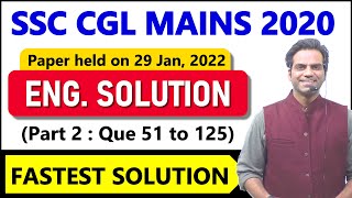SSC CGL 2020 Tier 2 English 29 Jan, 2022 Paper solutions Best shortcuts, fast methods