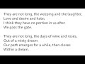 The Days Of Wine And Roses By Ernest Dowson Poem The Days Of Wine And Roses By Ernest Dowson Poem
