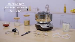 Adler AD 4222 360° Rotating Stand Mixer | 5L Bowl, 6 Speeds, Pulse Function!