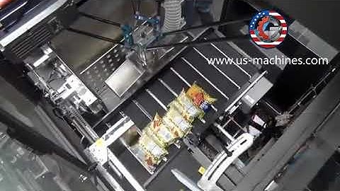 Automatic robot hand cartoning machine gas snack crisp chips bag picking up cartoning encasing line