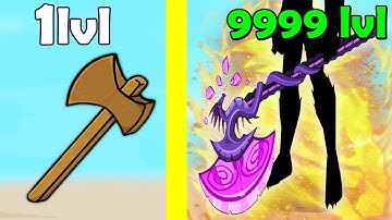 Merge Axe All Level! AXE WEAPON EVOLUTION (9999+ LEGENDARY DRAGON AXE)! Merge Axe Max Level!