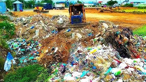 Amazing Update Actions!! Good Operator Clear Garbage Dump Waste Construction Stone By Skills Dozer