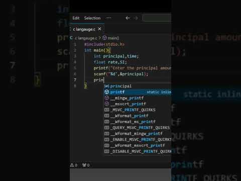 !! Program for simple interest in c language !! #code #programming #bca ...