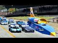 Bloodhound SSC Fastest Car In The World vs Bugatti Hypercars - Drag Race 20 KM