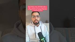 Narcissists never apologise after fight