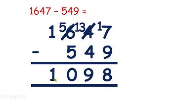 Subtract large numbers using column subtraction
