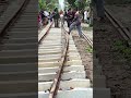 Rail track installation on new concrete sleepers #railtrack #railway #shorts