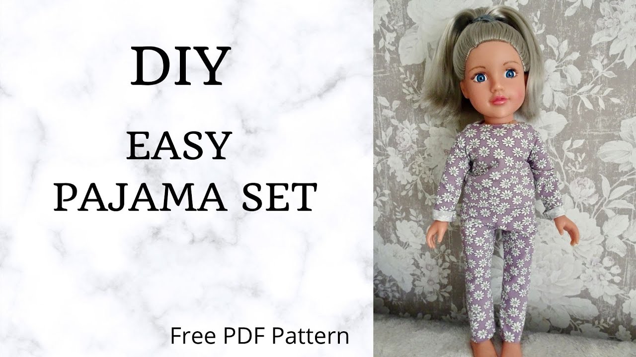 How to sew American Girl Doll PAJAMAS / 18 inch doll clothes/FREE
