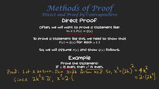 Sections 3.2 and 3.3: Direct Proof and Proof By Contrapositive