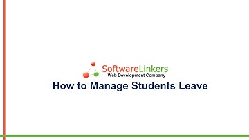 How to add a student on leave in the SoftwareLinkers school management software