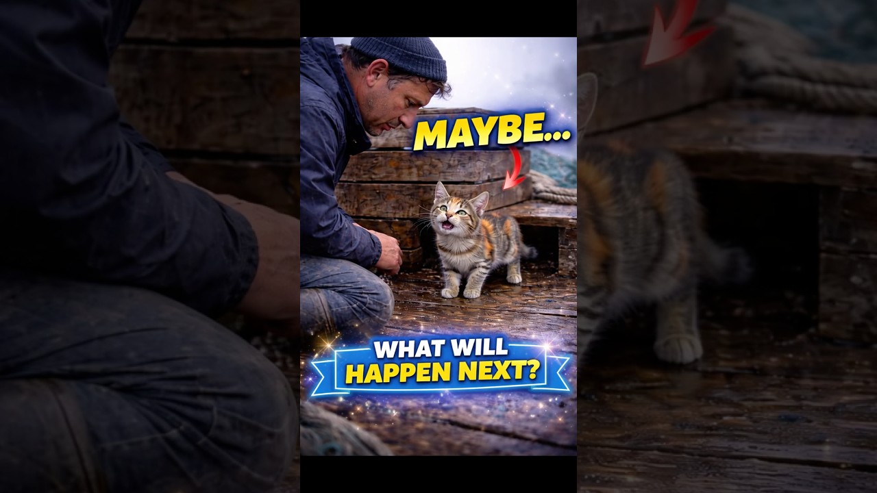 Fisherman Finds Tiny Kitten Hiding in Crate