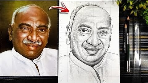 K. kamarajar Drawing Outline, How to draw Kamarajar, க காமராஜர் ஓவியம் , Easy Step By Step Tutorial